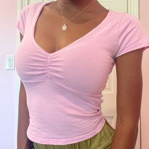 Pink Brandy Melville short sleeve top